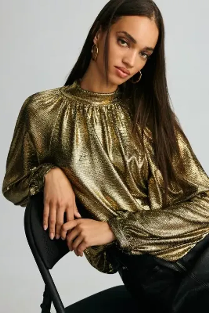 Current Air High-Neck Shine Blouse