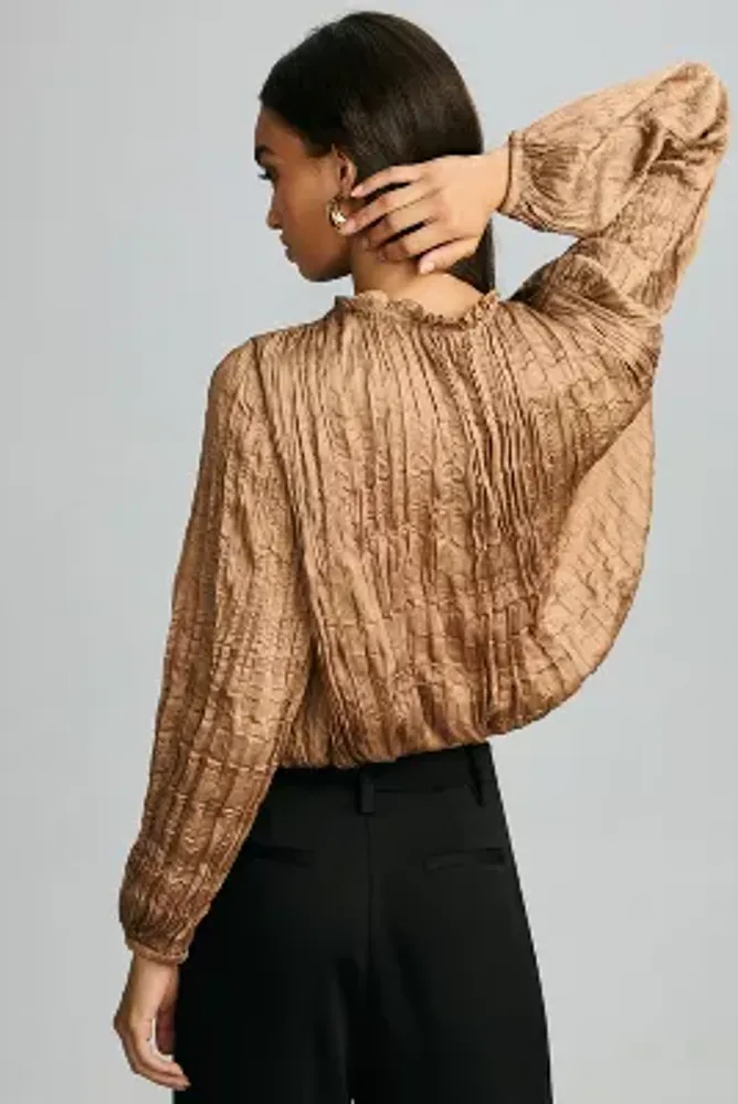 By Anthropologie Seamless Crinkle Long-Sleeve Top