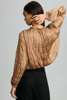 Current Air Long-Sleeve Crinkle Blouse