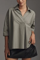 By Anthropologie Button-Sleeve Blouse