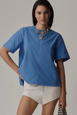 The Emmy Short-Sleeve Swing Blouse by Maeve