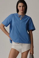 The Emmy Short-Sleeve Swing Blouse by Maeve