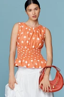 By Anthropologie Sleeveless Smocked-Waist Top