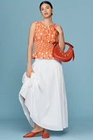By Anthropologie Sleeveless Smocked-Waist Top