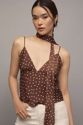 Maeve Scarf-Neck Printed V-Neck Cami