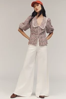 Maeve Collared Puff-Sleeve Blouse