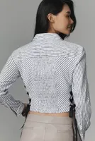 Maeve Lace-Up Buttondown Shirt