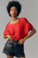 By Anthropologie Short-Sleeve Loose-Fit Blouse