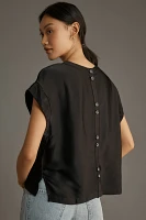 Maeve Batwing Button-Back Tee