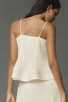 By Anthropologie Plissé Swing Tank