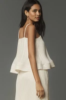 By Anthropologie Plissé Swing Tank