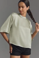 Maeve Short-Sleeve Shine Boxy Blouse