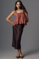 Maeve Smocked Ruffle-Hem Swing Tank Top