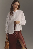 By Anthropologie Long-Sleeve Sheer Buttondown Shirt