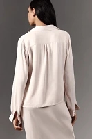 By Anthropologie Long-Sleeve Silky Top