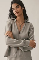 By Anthropologie Long-Sleeve Silky Top