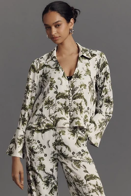 By Anthropologie Bell-Sleeve Silky Blouse