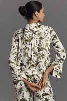 By Anthropologie Bell-Sleeve Silky Blouse