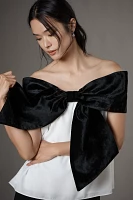 Mare Colorblock Off-The-Shoulder Bow Top