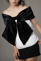 Mare Colorblock Off-The-Shoulder Bow Top