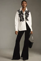 Mare Floral Tuxedo Buttondown Top