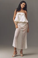 Mare Linen Blend Strapless Silky Bubble Blouse