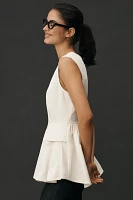 Mare Sleeveless Waisted Peplum Top