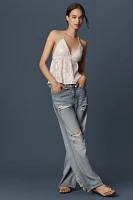 Mare V-Neck Halter Shiny Tank Top