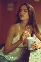 Mare V-Neck Halter Shiny Tank Top