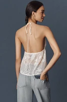 Mare V-Neck Halter Shiny Tank Top