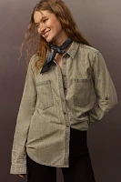 Pilcro Long-Sleeve Denim Buttondown Shirt