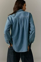 Pilcro Long-Sleeve Denim Buttondown Shirt