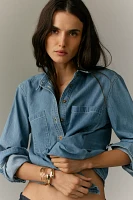 Pilcro Long-Sleeve Denim Buttondown Shirt