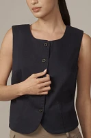 By Anthropologie Shrunken Cotton Vest Blouse