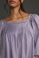 English Factory Balloon-Sleeve Pleated Top