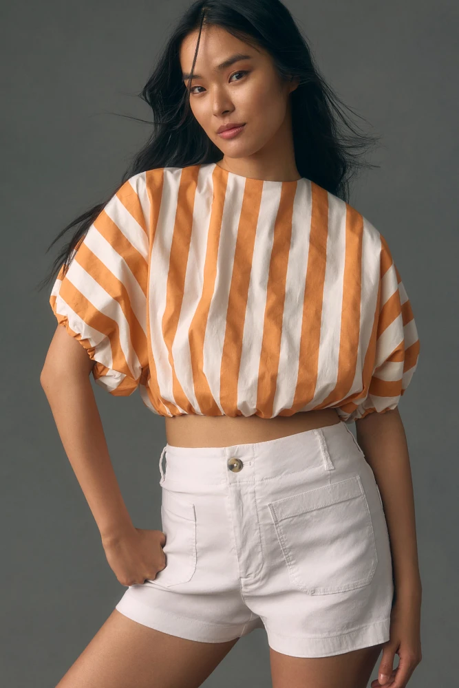 English Factory Striped Balloon Top