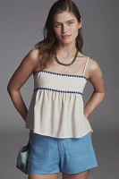 En Saison Donatella Cotton Linen Tank Top