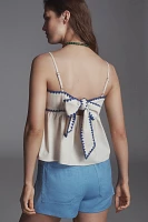 En Saison Donatella Cotton Linen Tank Top