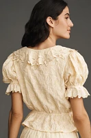 Jacquie The Label Janice Puff-Sleeve Ruffled Blouse