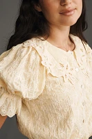 Jacquie The Label Janice Puff-Sleeve Ruffled Blouse