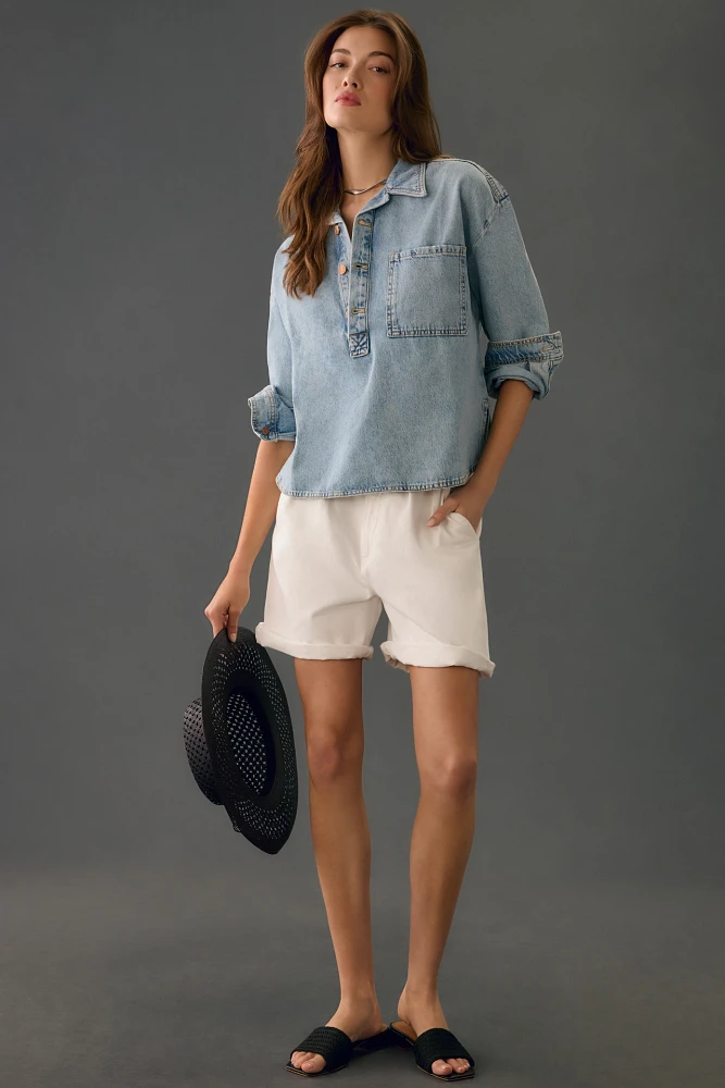 The Becca Regenerative Cotton Denim Popover Shirt by Pilcro