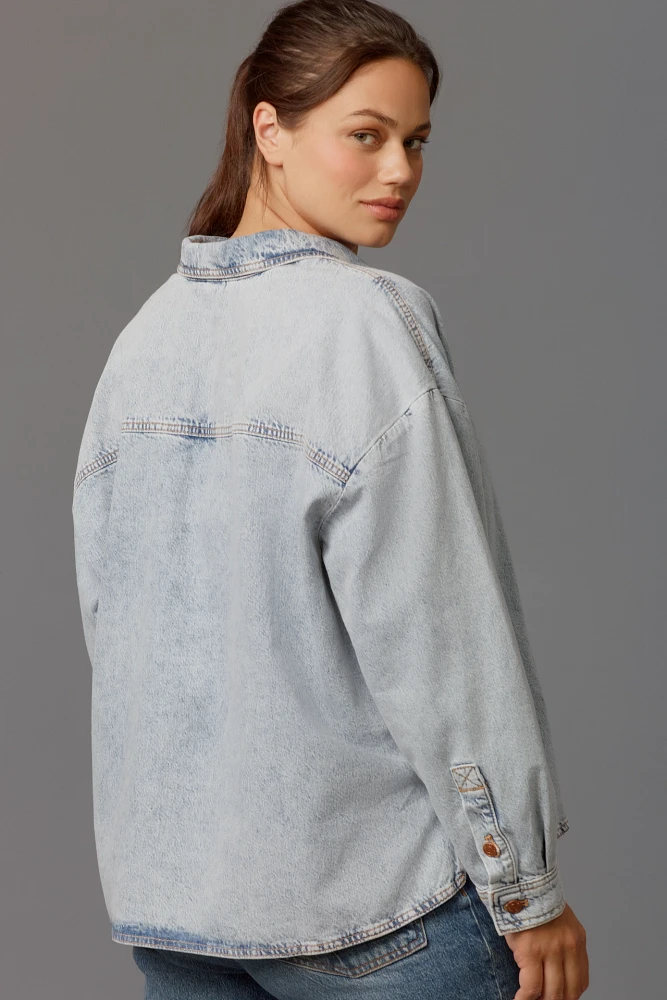 The Becca Regenerative Cotton Denim Popover Shirt by Pilcro