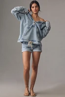 Pilcro Hooded Denim Popover Top