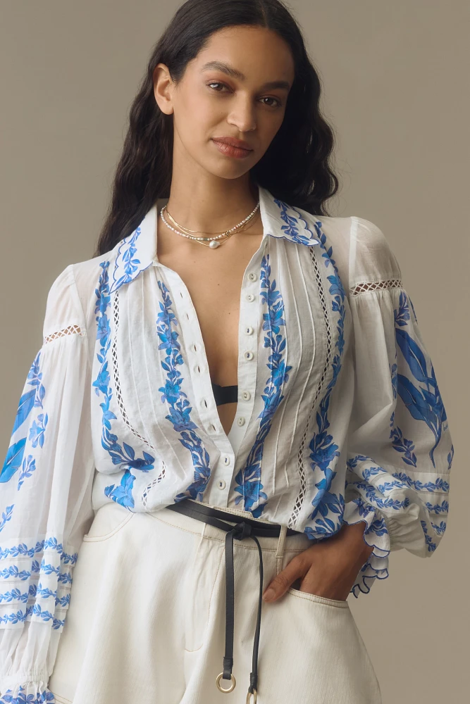 Farm Rio Embroidered Blouse