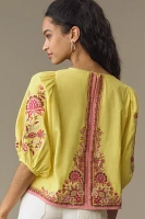 Farm Rio Tapestry Embroidered Blouse