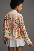 Farm Rio Garden Terrace Long-Sleeve Collared Buttondown Shirt