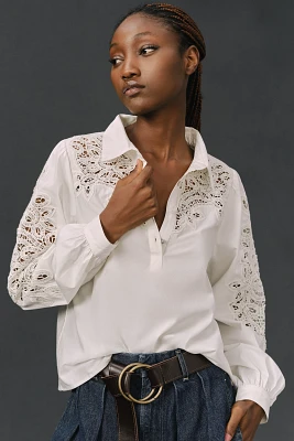 Love The Label Poplin Cutwork Blouse