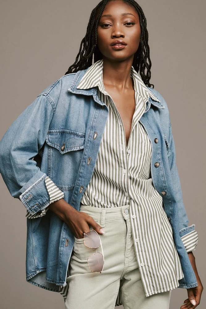 Pilcro Oversized Denim Buttondown Shirt