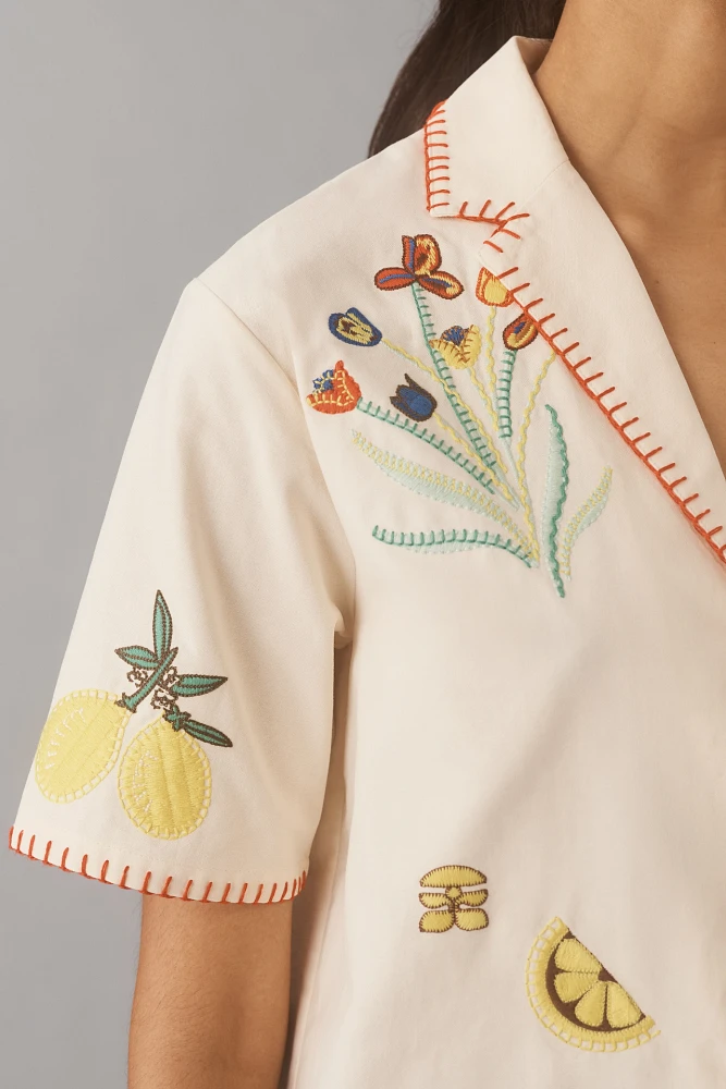 Hunter Bell Polly Embroidered Camp Shirt