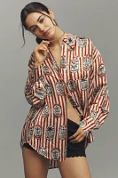 Hunter Bell Miles Printed Silk Blend Buttondown Shirt